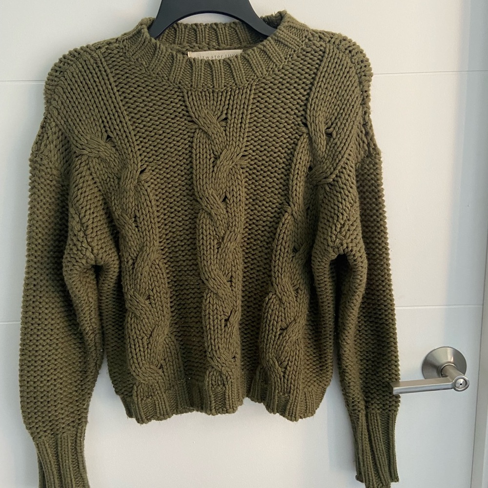 Olive Green Saltwater Luxe Knitted Sweater